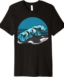 Orca Lover Ocean Animal Lover Waves Retro Killer Whale Premium T-Shirt