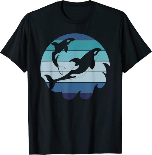 Killer Whale Ocean Animal Aquarist Gift Diving Retro Orca T-Shirt