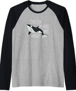 Sea Animal Orca Whale Ocean Wildlife Raglan Baseball Tee