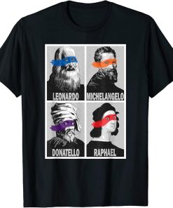 Renaissance Ninja Artists Poster Style Pop Art T-Shirt