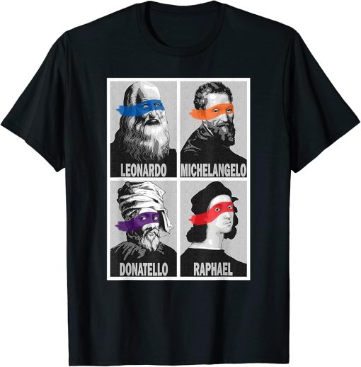 Renaissance Ninja Artists Poster Style Pop Art T-Shirt