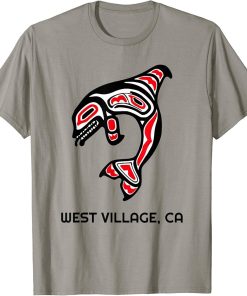 West Village, California Native American Orca Killer Whale T-Shirt